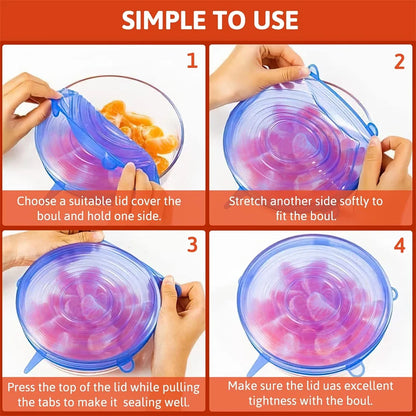 Silicone Stretch Lids – 6 Pack