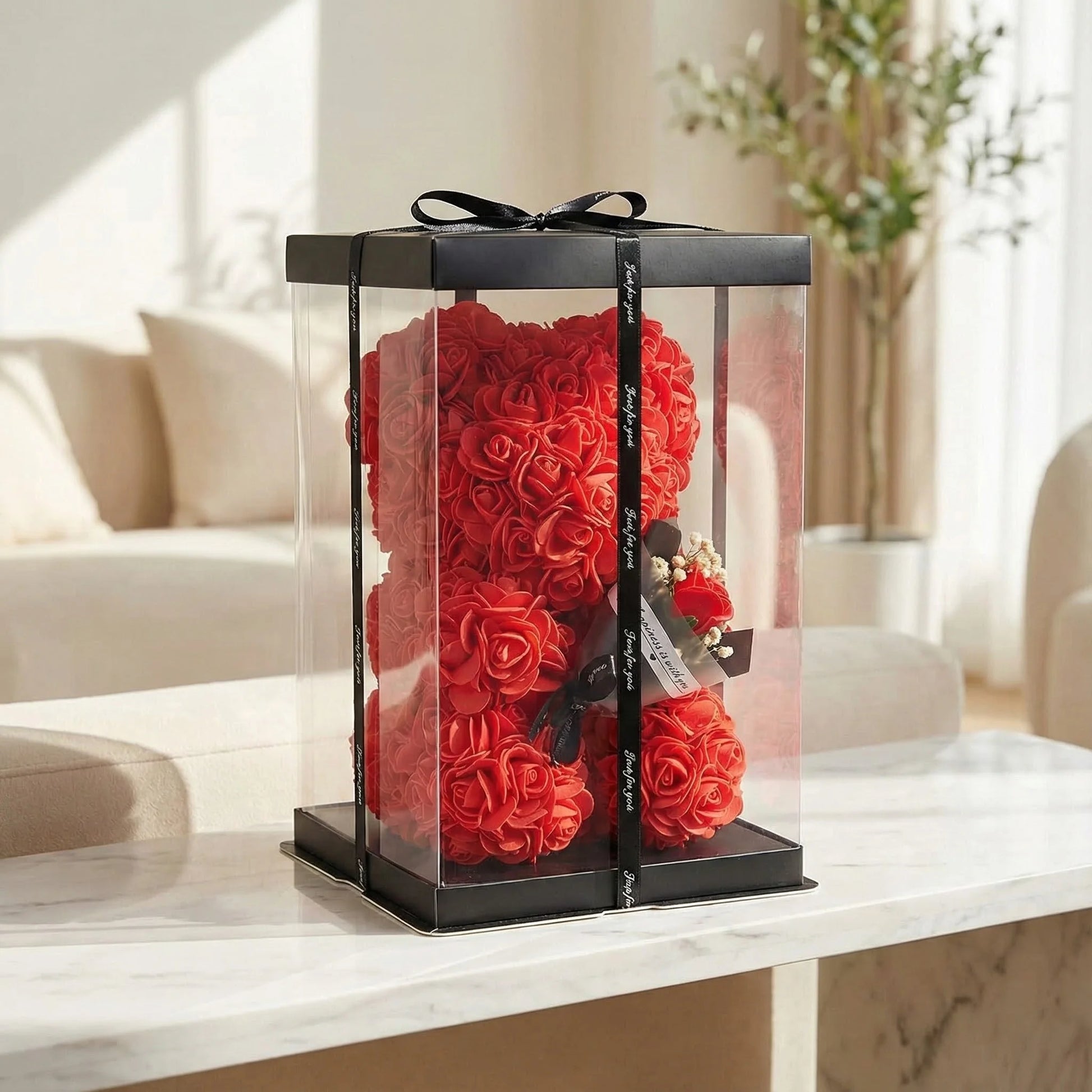 Elegant Artificial Rose Teddy Bear - Home Decor Gifts - Viralero