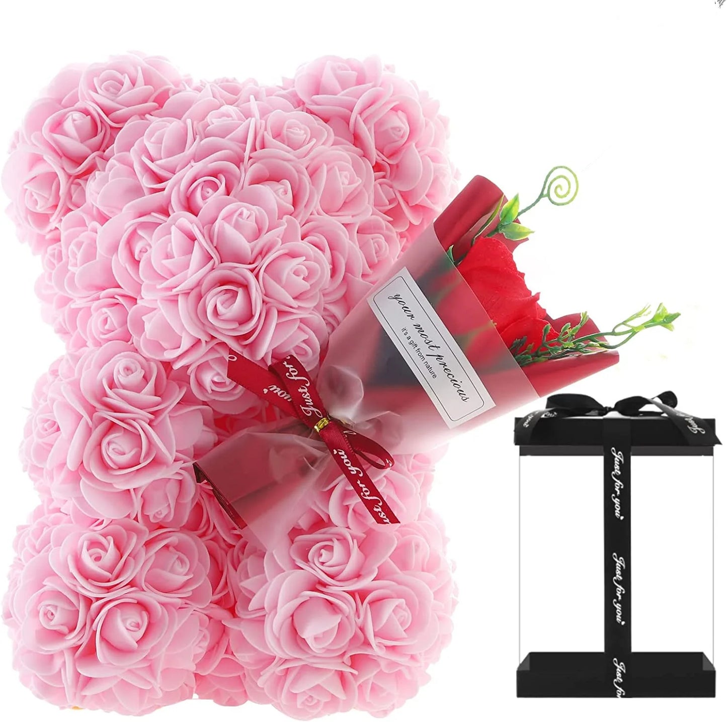Elegant Artificial Rose Teddy Bear - Home Decor Gifts - Viralero