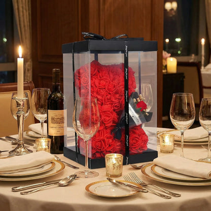 Elegant Artificial Rose Teddy Bear - Home Decor Gifts - Viralero