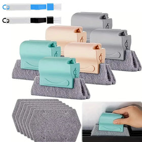 Window & Door Track Cleaning Kit sets in blue-green, off-white and grey with felt pads