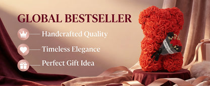 Elegant Artificial Rose Teddy Bear - Home Decor Gifts - Viralero