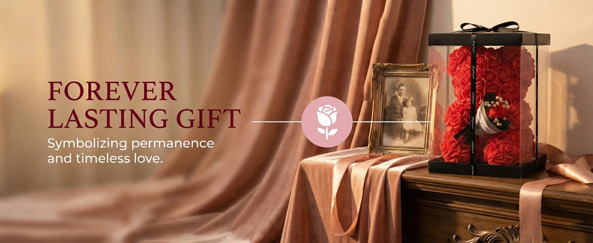 Elegant Artificial Rose Teddy Bear - Home Decor Gifts - Viralero