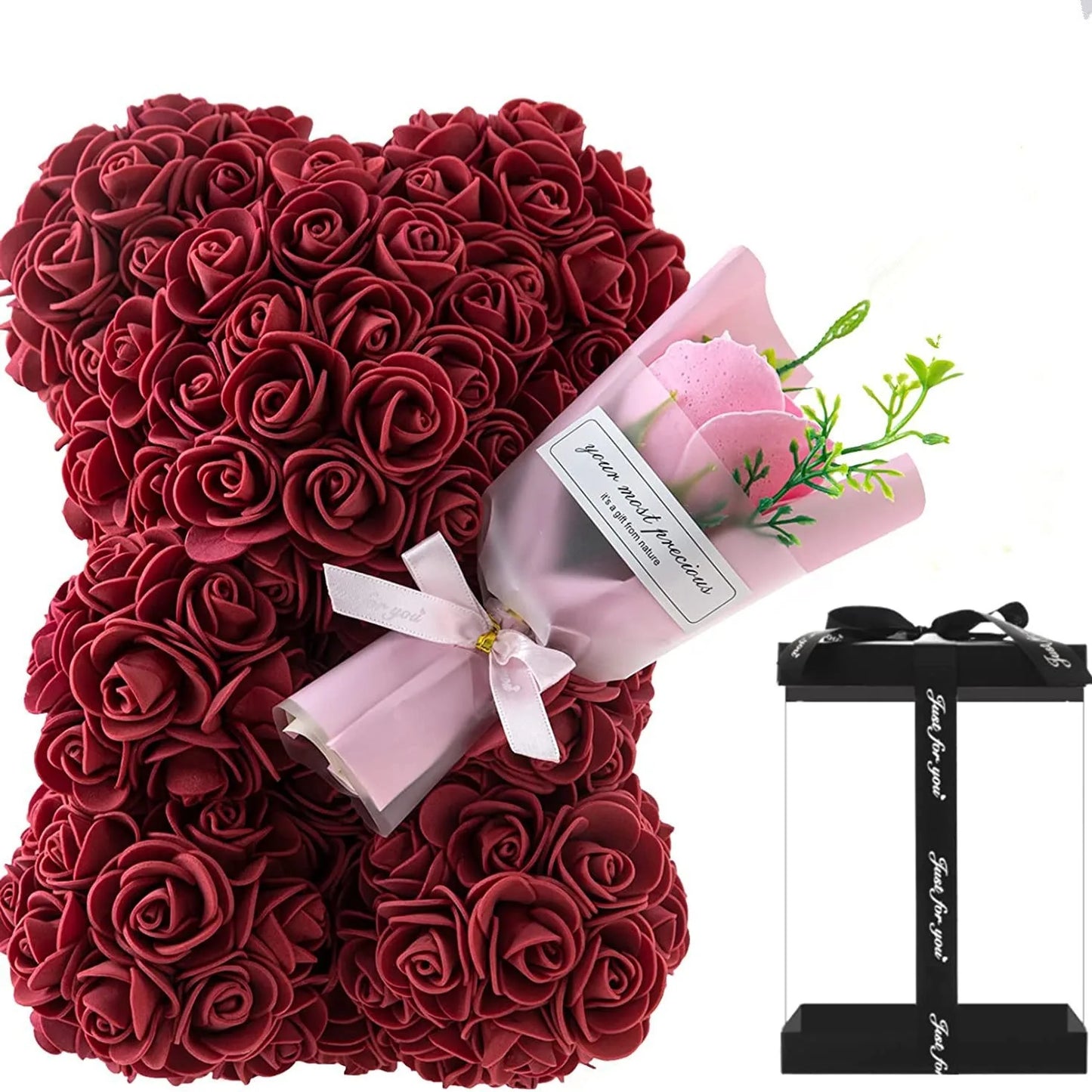 Elegant Artificial Rose Teddy Bear - Home Decor Gifts - Viralero