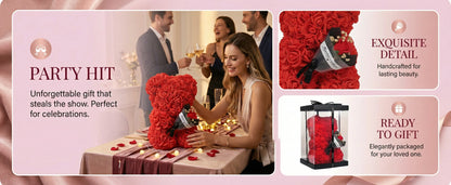 Elegant Artificial Rose Teddy Bear - Home Decor Gifts - Viralero