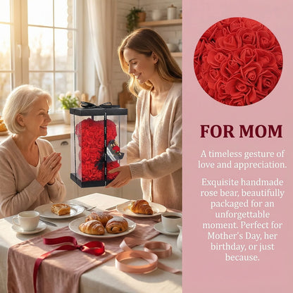 Elegant Artificial Rose Teddy Bear - Home Decor Gifts - Viralero