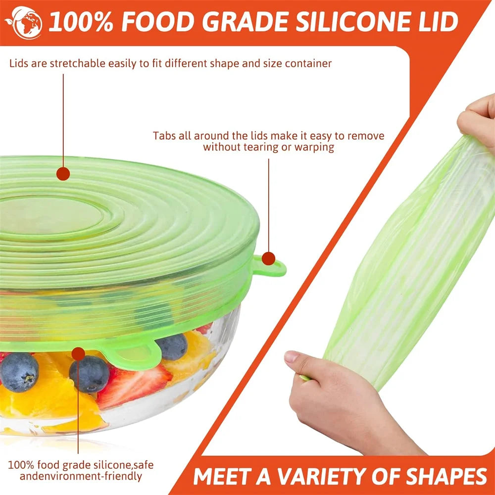 Silicone Stretch Lids – 6 Pack