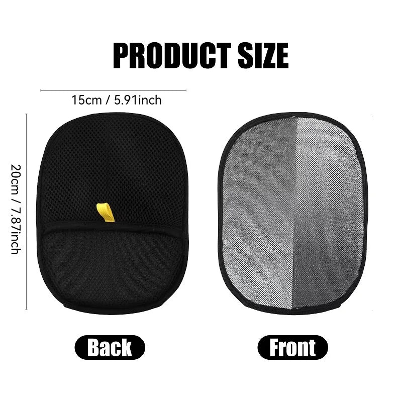 Pet Grooming Glove front and back size guide showing 20 by 15 centimeter dimensions