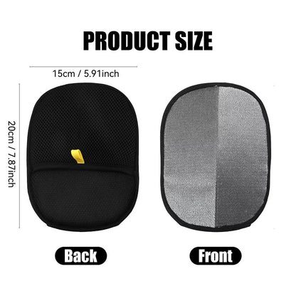 Pet Grooming Glove front and back size guide showing 20 by 15 centimeter dimensions