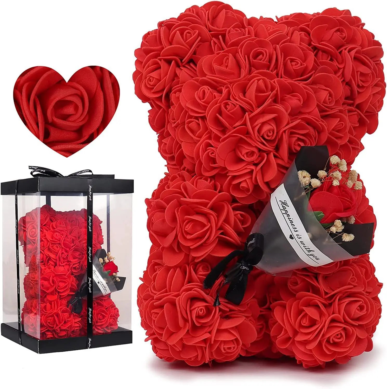 Elegant Artificial Rose Teddy Bear - Home Decor Gifts - Viralero
